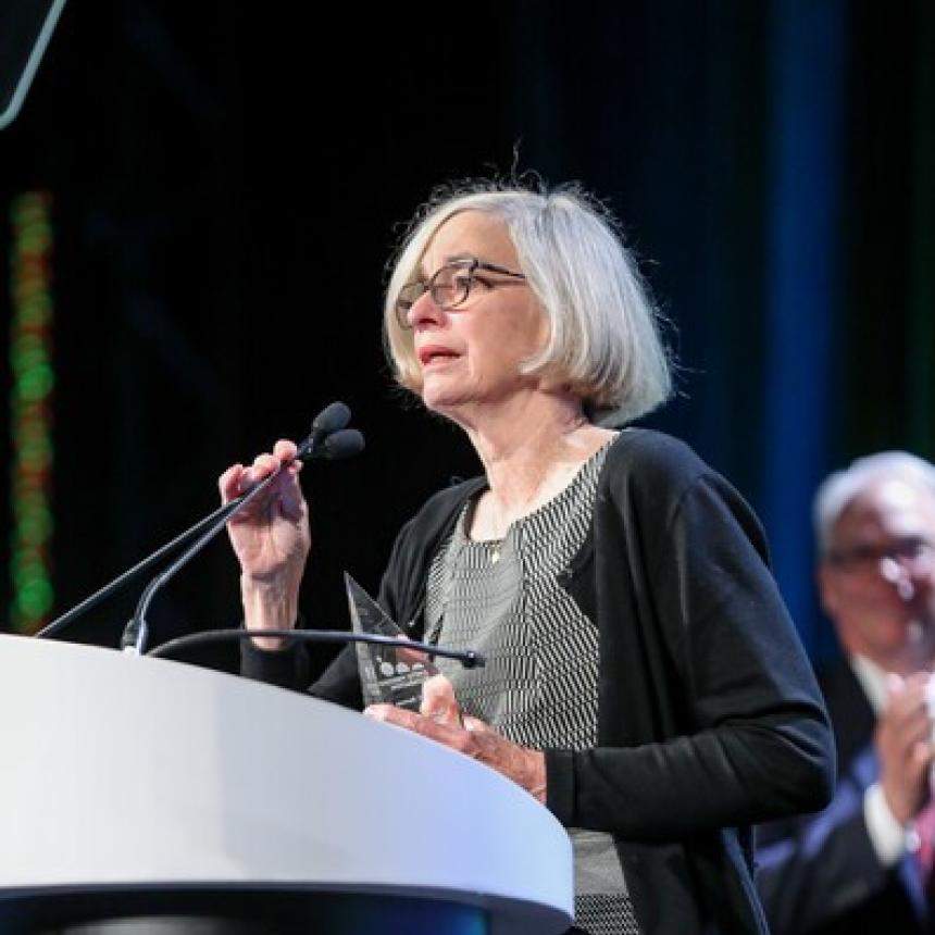 Bonnie Ramsey accepting her award