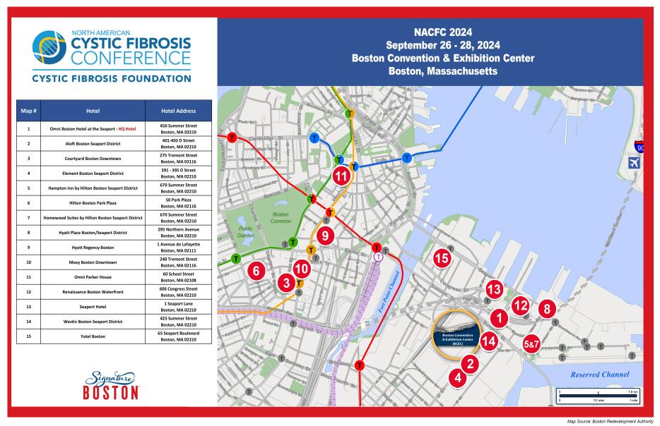 NACFC 2024 - Map of Boston Hotels